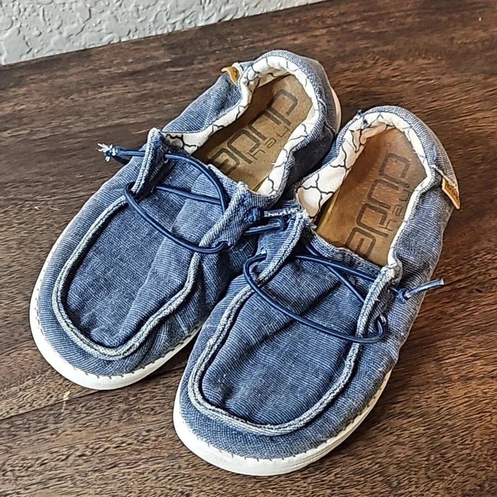 Hey Dude Wendy Youth Sparkling Denim Loafers Blue Kids Size K12 130122471